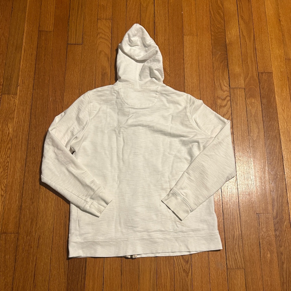 L.L. Bean White Zip Up Sweatshirt 100% Cotton M - Picture 2 of 4